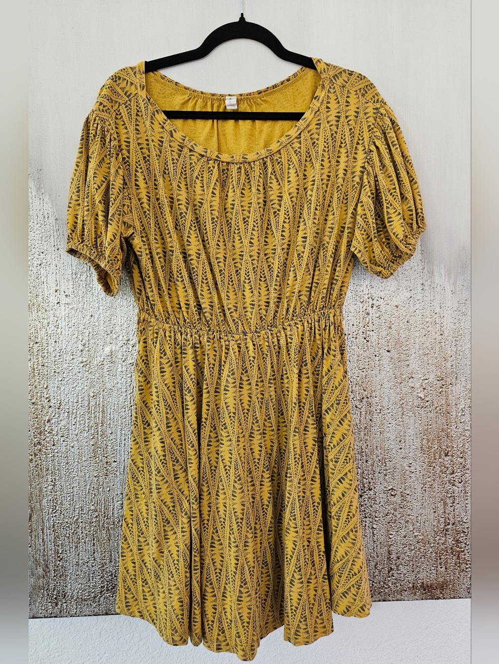 Anthropologie Daily Practice Mustard Printed Dress